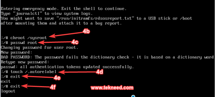 reset root password on Linux