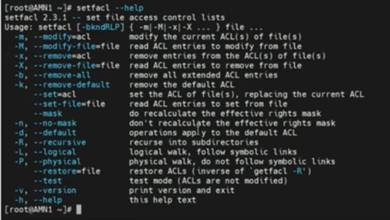 How to set ACL in Linux systems --help
